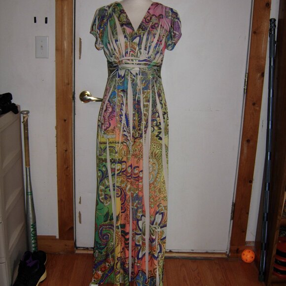 Believe Sublimation Print Maxi Dress L - Picture 1 of 6
